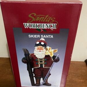 Santa's Workbench Skier Santa Figurine